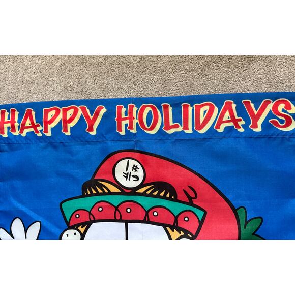 NWT Garfield Happy Holidays yard flag - Christmas - 80s - wall hanging 28 x 40 - Picture 8 of 8